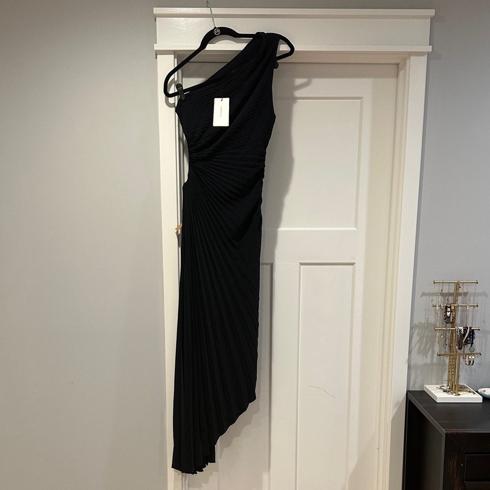 NWT Elegant Navy (almost black) One-Shoulder O.P.T. Dress